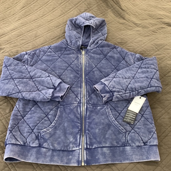Forever 21 Premium Label Quilted Zip-Up Hoodie size L - NWT - Picture 15 of 17